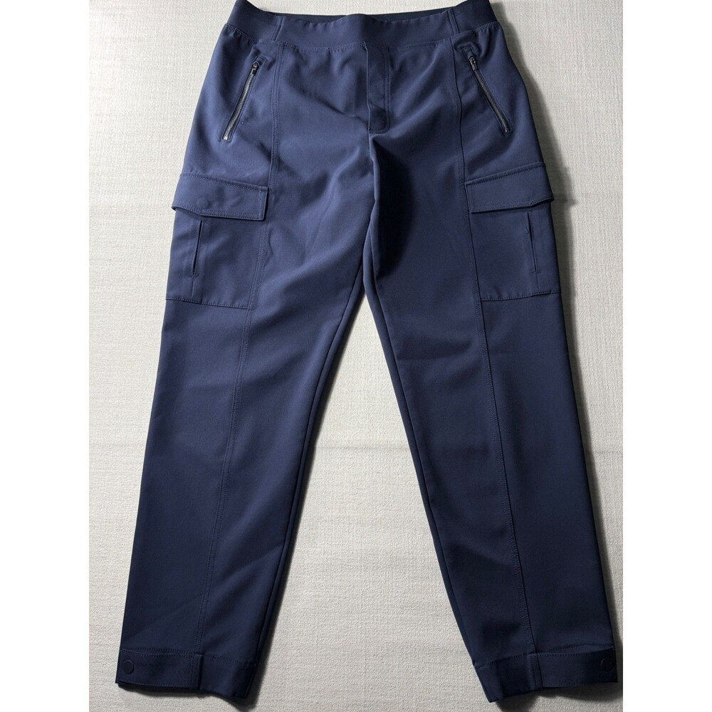 Athleta Women's Endless High Rise Cargo Pants Navy Size 14 Commuting Travel Work